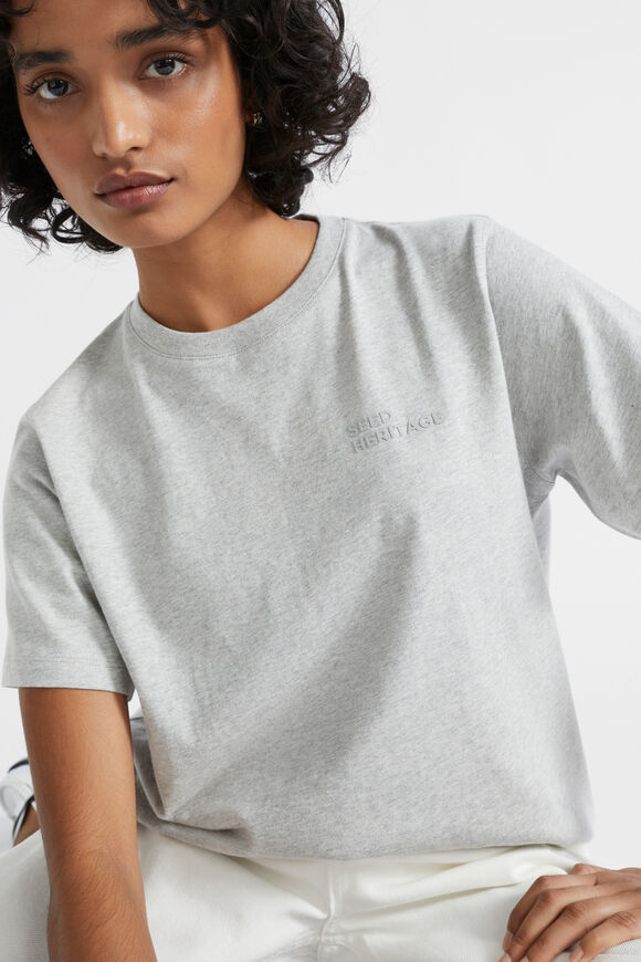 Heritage Logo Tee  Silver Marle  hi-res