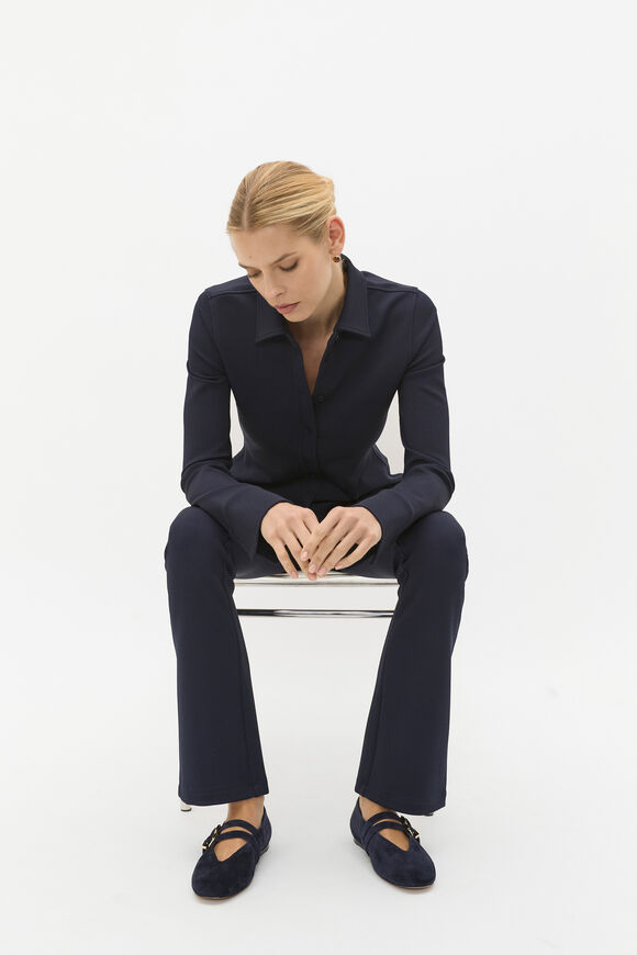 Compact Rib Polo Top  Twilight Blue  hi-res