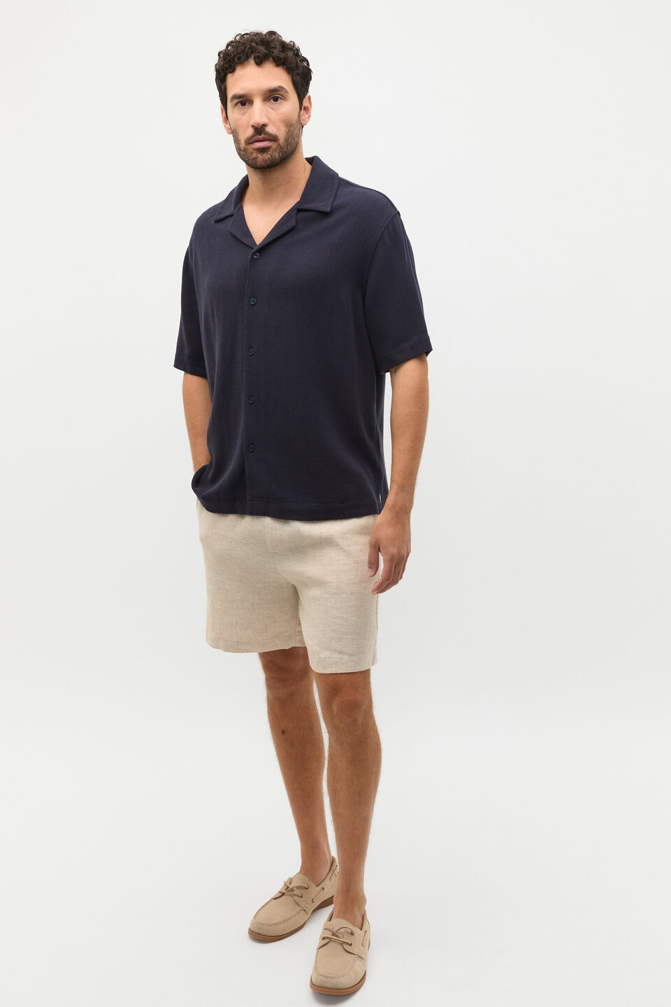 SS Textured Shirt  Midnight Blue