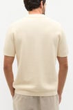 Textured Knit Polo  Cream  hi-res