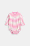 Core Stripe Rugby Bodysuit  Candy Pink  hi-res