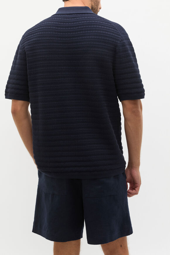 Patterned Knit Shirt  Midnight Blue  hi-res