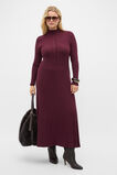 Button Down Mock Neck Knit Dress  Plum Red  hi-res