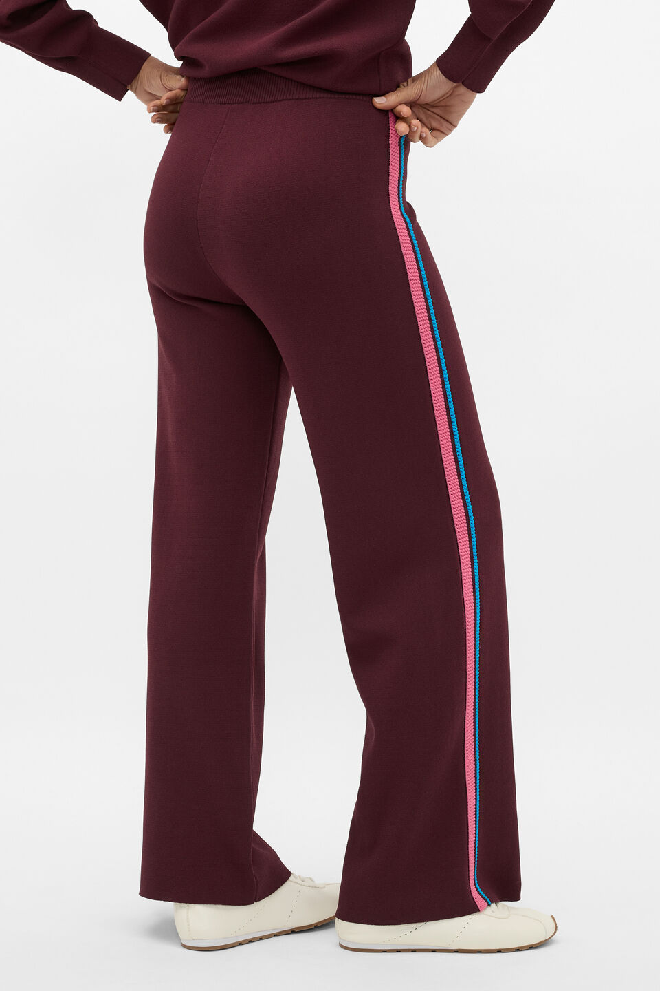 MD Crepe Knit Pant  Plum Red