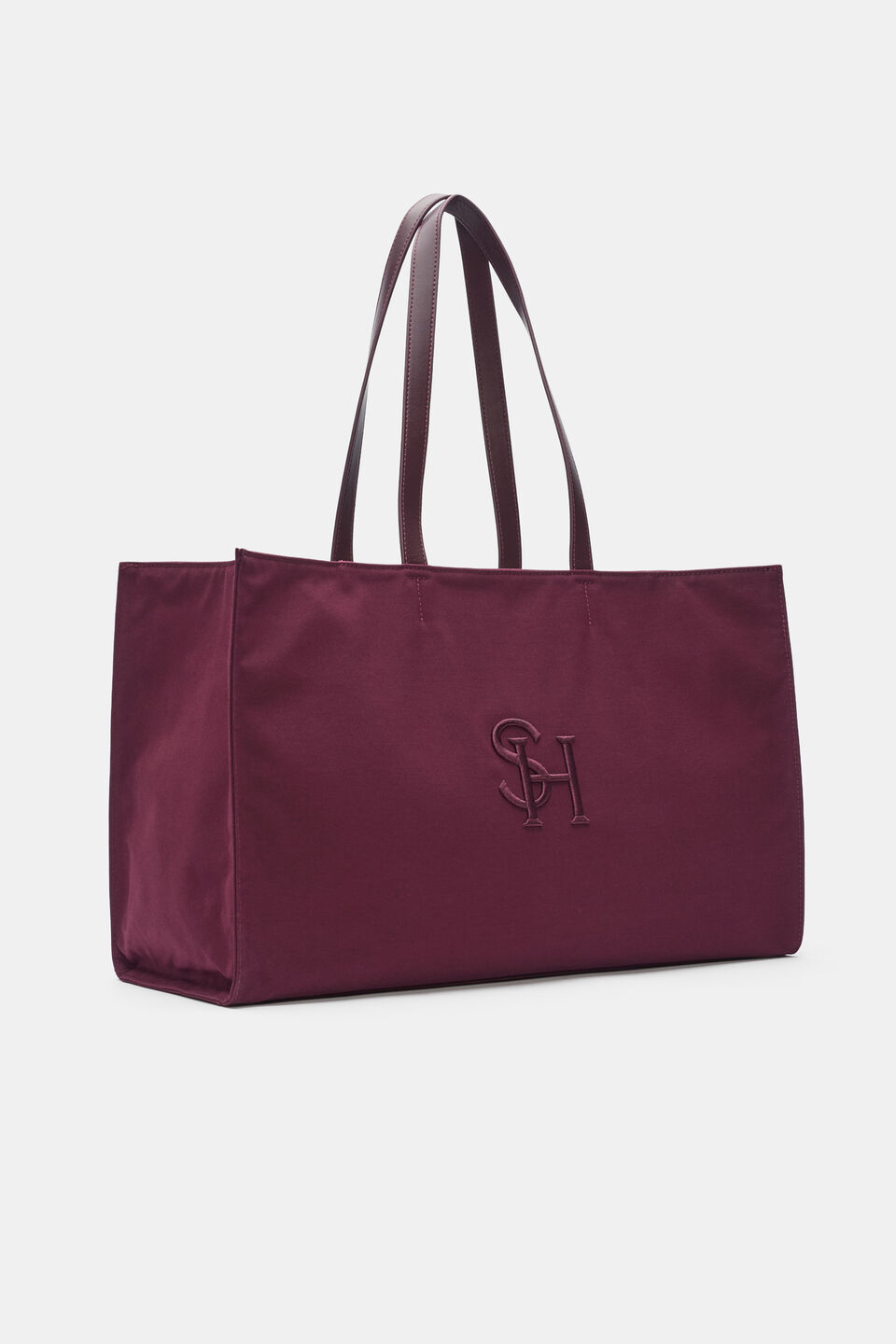 MD Fabric Tote  Plum Red