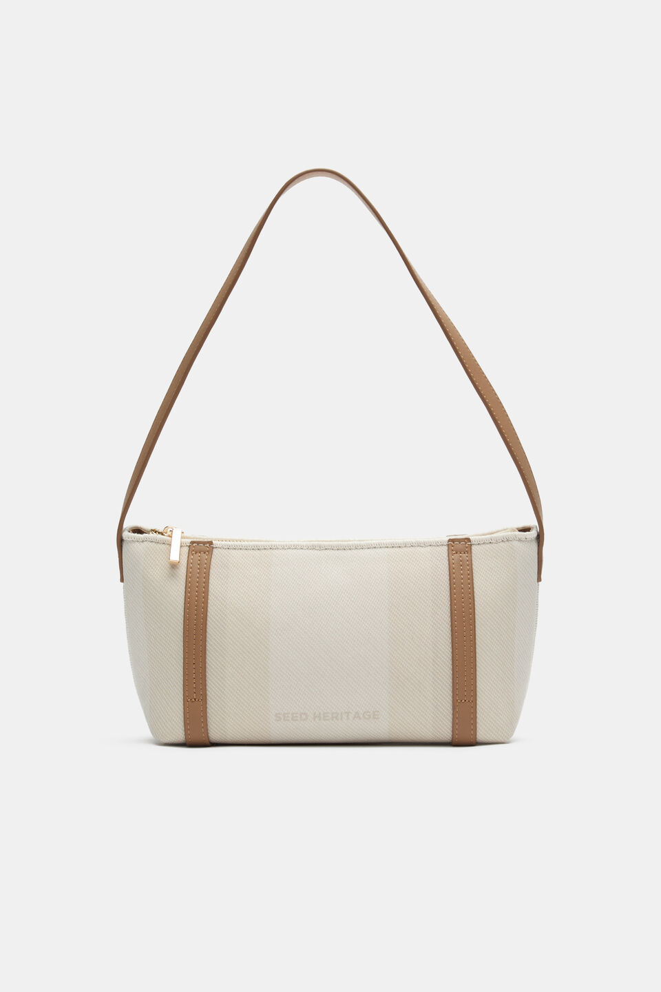 Textured Stripe Shoulder Bag  Natural