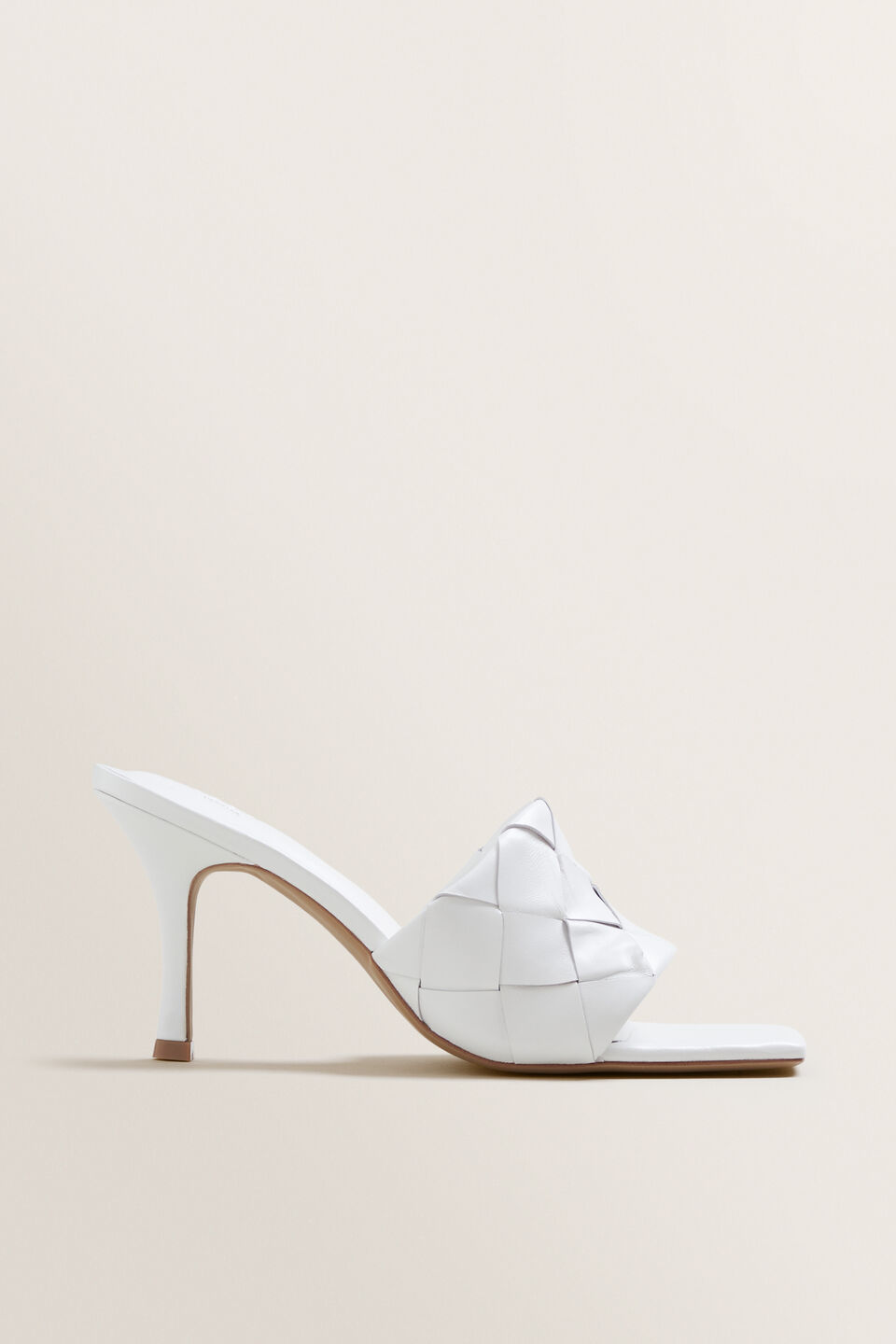 Tash Woven Heel  White
