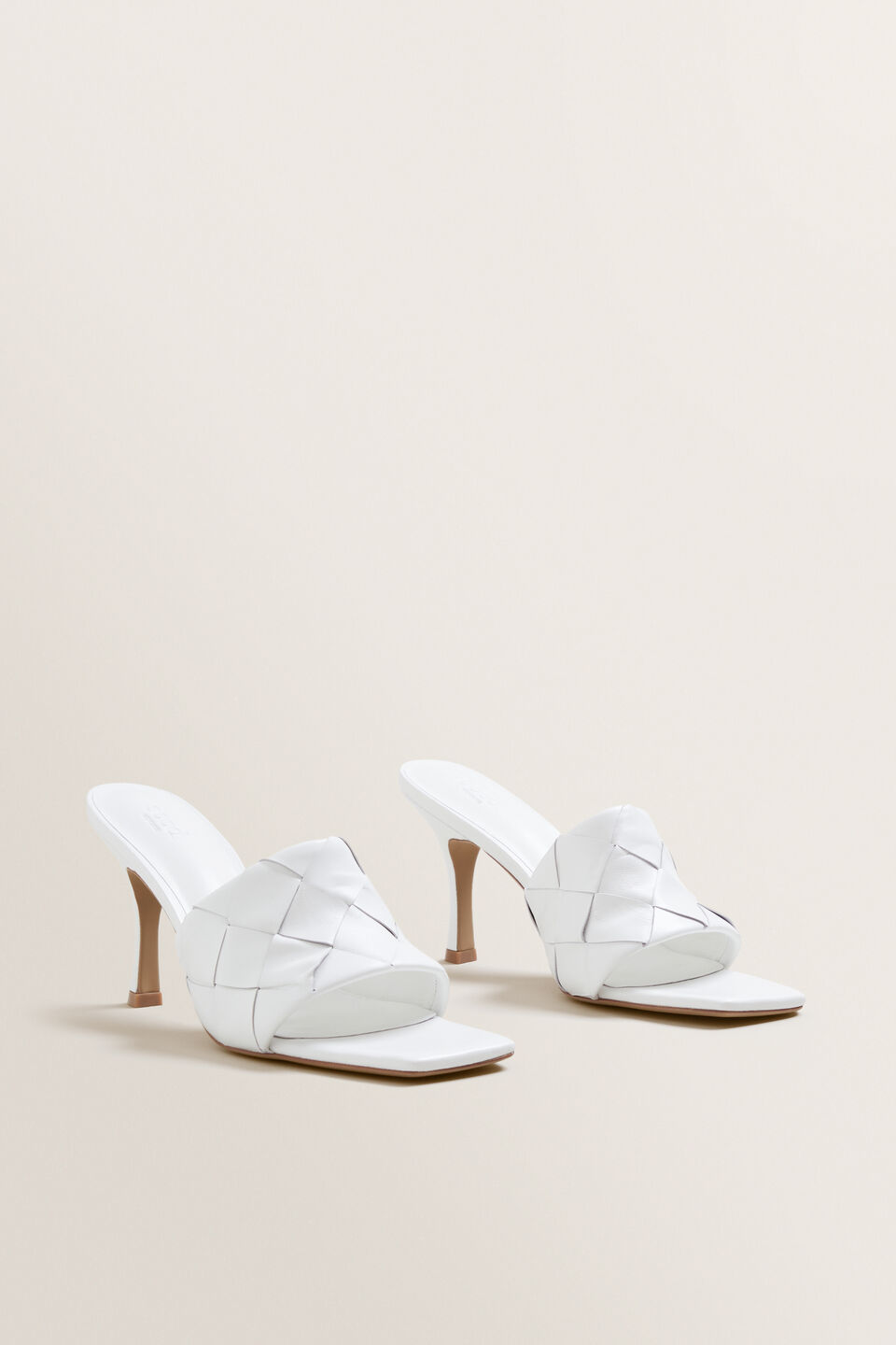 Tash Woven Heel  White