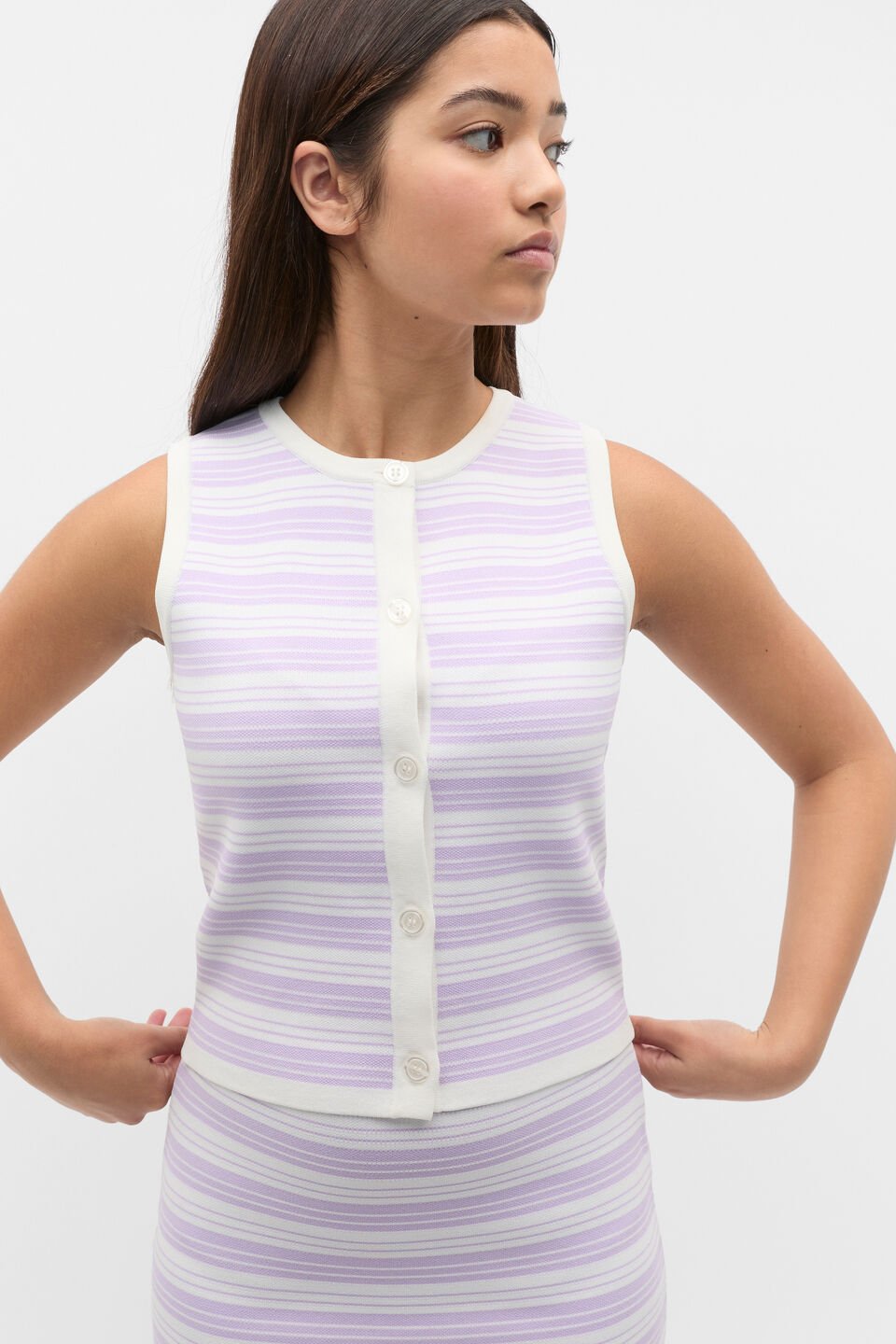 Stripe Knit Top  Orchid Bloom