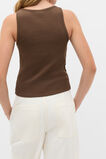 Square Neck Logo Tank  Chocolate  hi-res