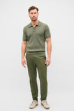 Short Sleeve Merino Knit Polo  Olive Marle  hi-res