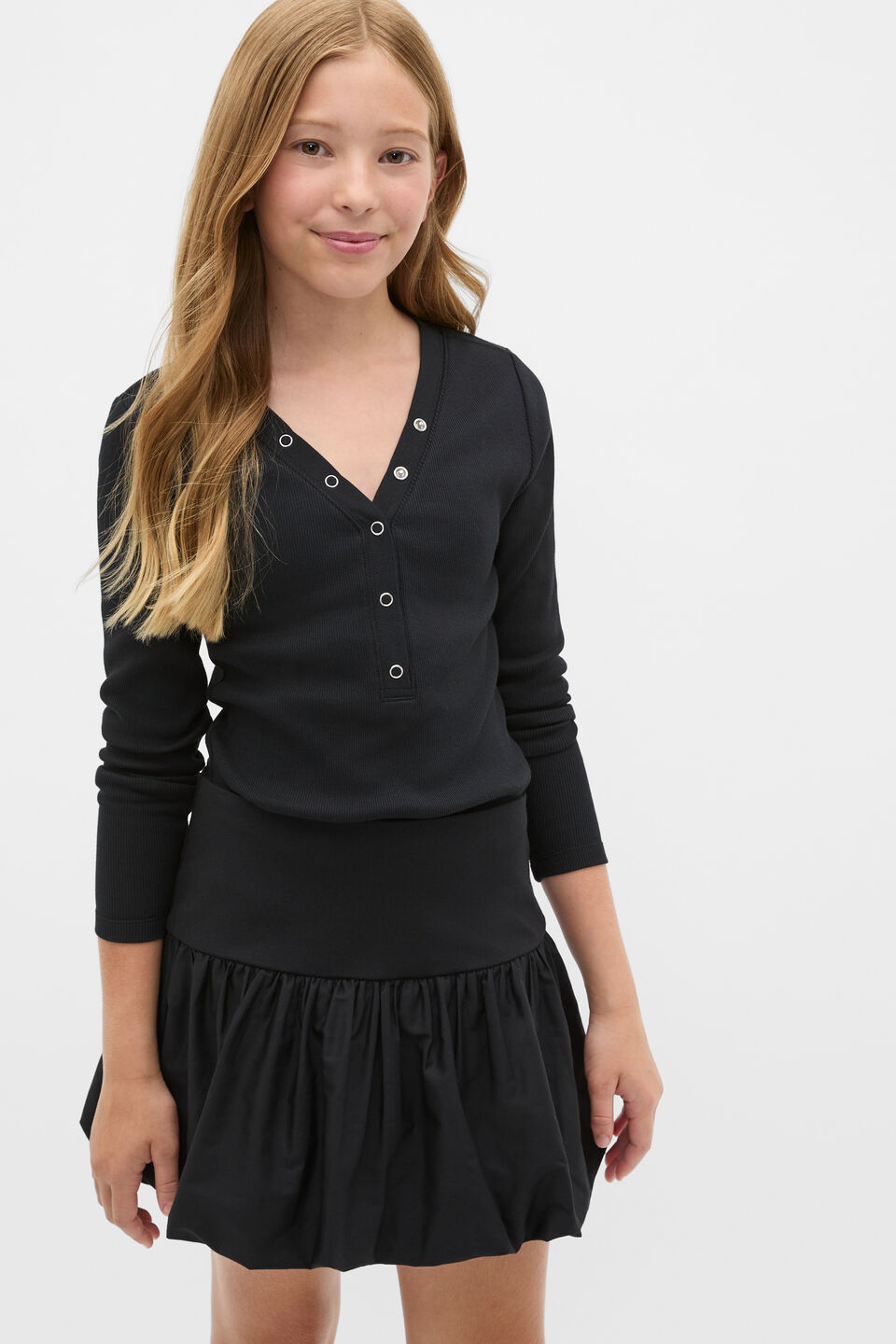 Placket Rib Tee  Black