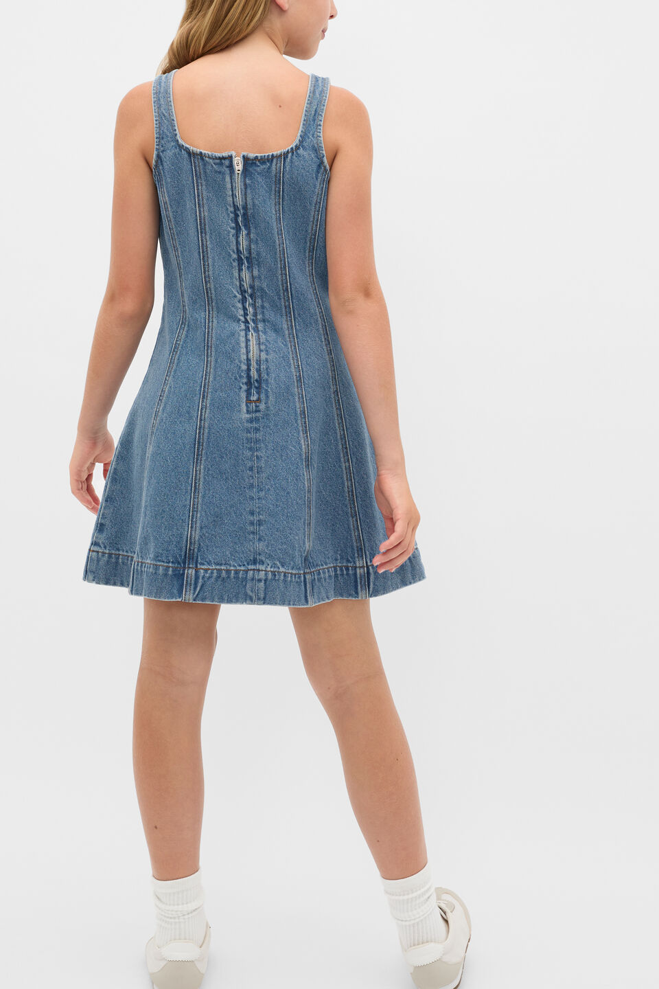 Panelled Denim Dress  Classic Blue