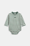 Core Stripe Rugby Bodysuit  Forest  hi-res