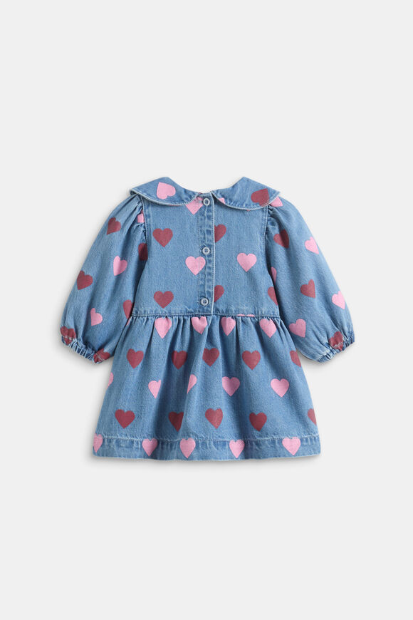 Denim Collar Dress  Washed Indigo  hi-res