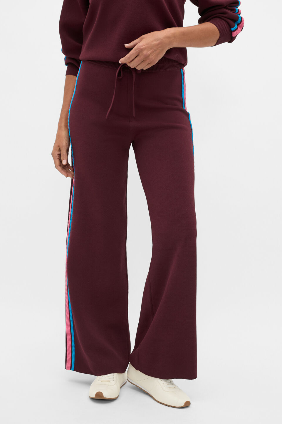 MD Crepe Knit Pant  Plum Red