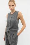 Brushed Cashmere Button Vest  Charcoal Grey Marle  hi-res
