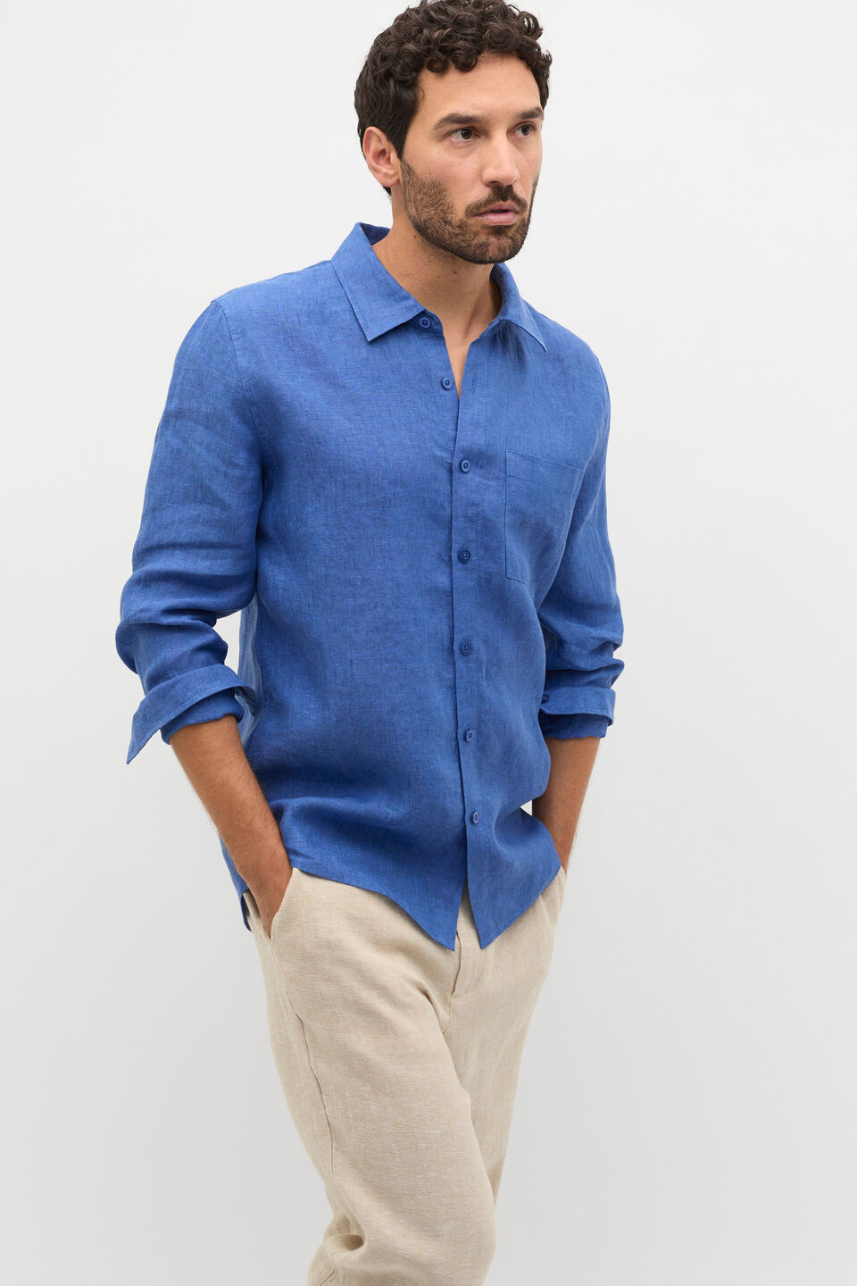 Linen Everyday Shirt  Cobalt