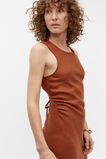 Linen Ruched Side Maxi Dress  Russet  hi-res