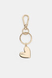 Gold Initial Keyring  Heart  hi-res