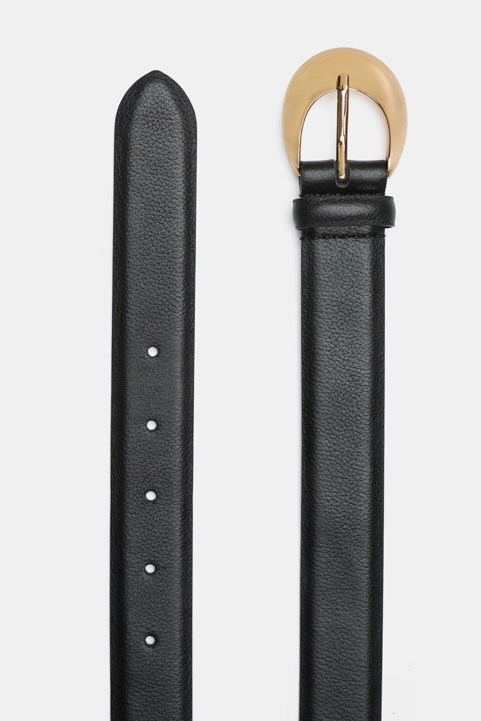 Dove Circle Buckle Belt  Black Pebble