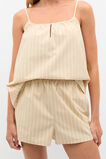 Stripe Cami and Short PJ Set  Ecru  hi-res