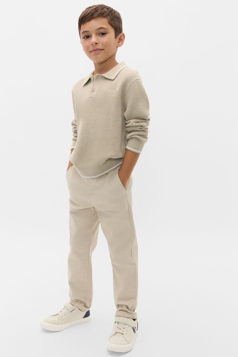 Essential Knit Polo  Milk Tea