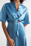 Satin Tie Front Top  Soft Cobalt  hi-res