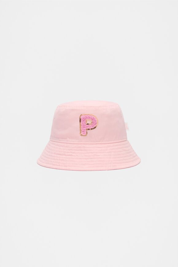 Pink Initial Bucket Hat  P  hi-res