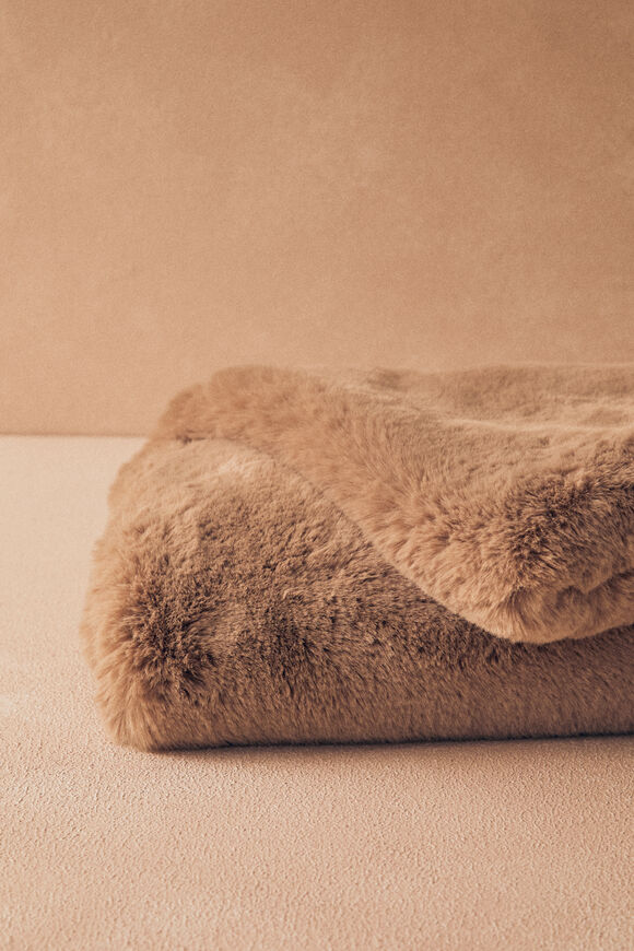 Fur Throw  Sandstone  hi-res