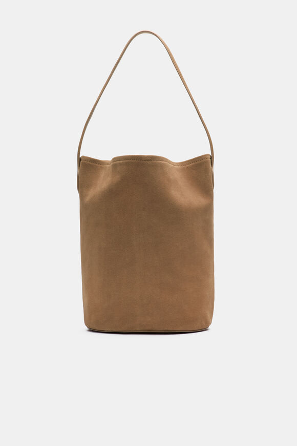 Spliced Leather Tote  Toffee  hi-res