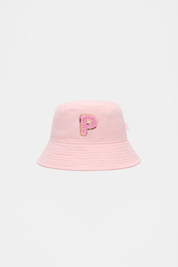 Pink Initial Bucket Hat  P  hi-res