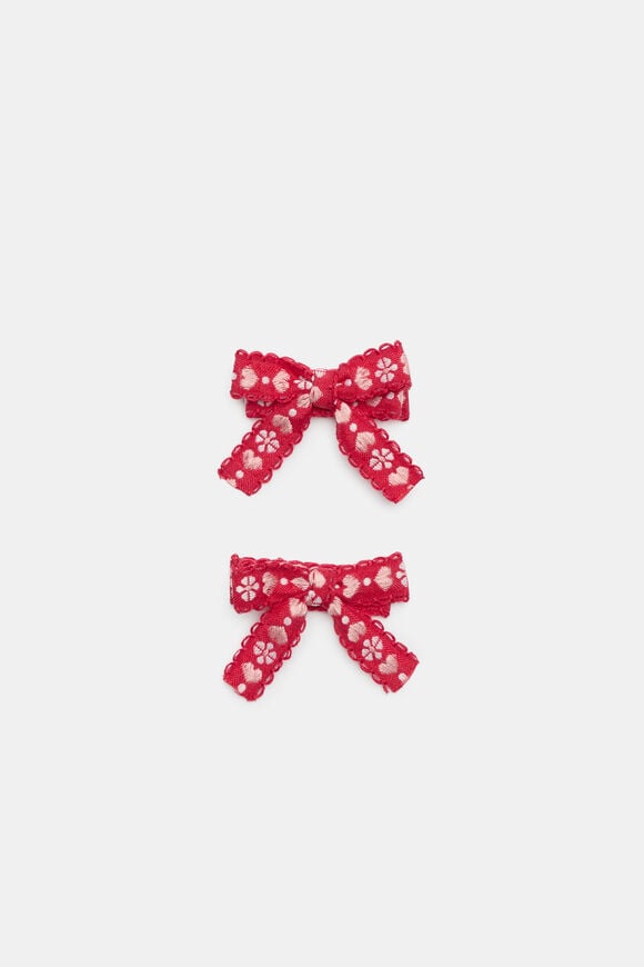 Folk Pattern Bow Duck Clips  Multi  hi-res