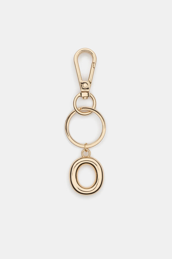 Gold Initial Keyring  O  hi-res