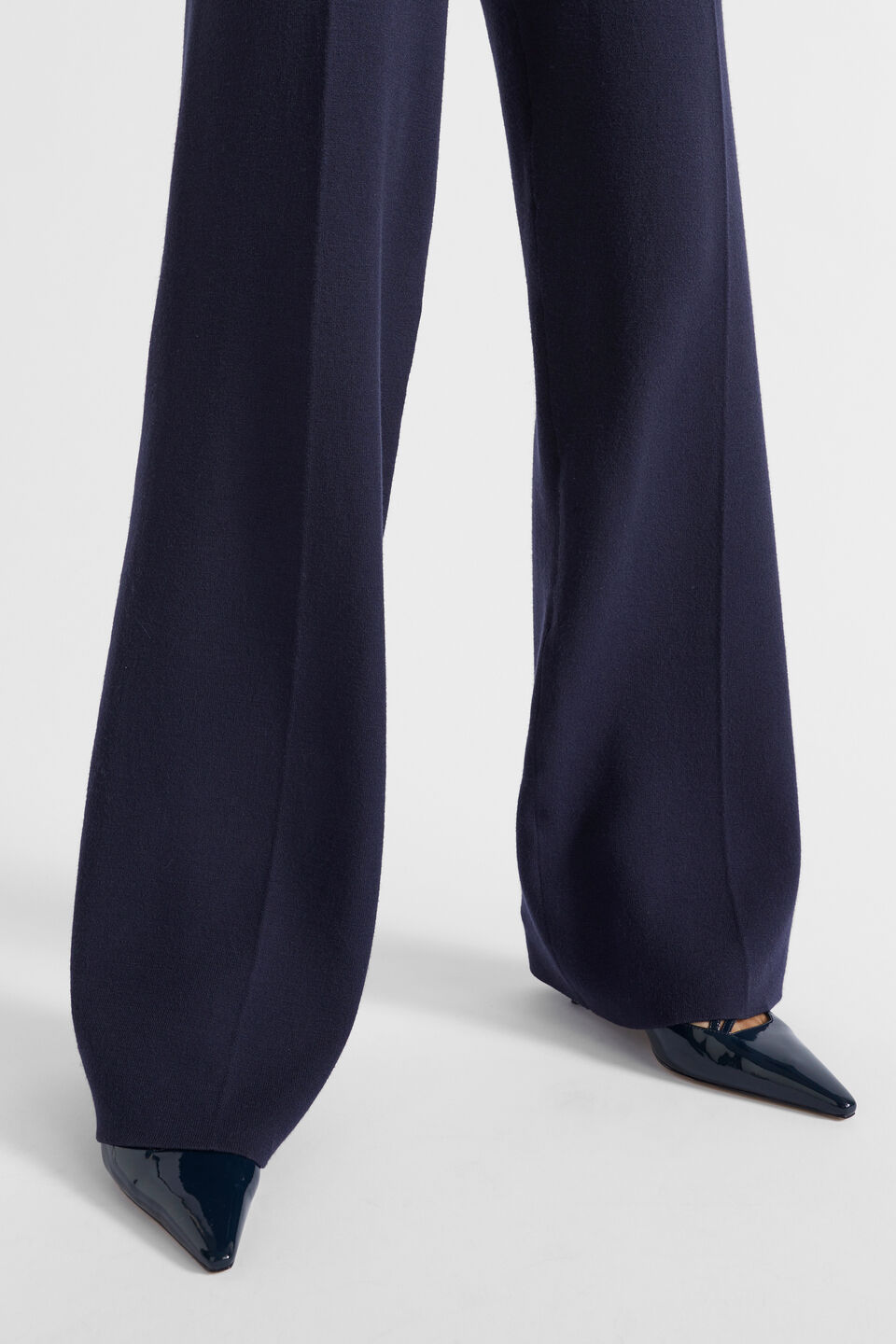 Double Knit Wide Leg Pant  Midnight Sky