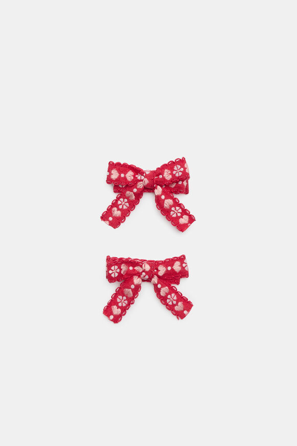 Folk Pattern Bow Duck Clips  Multi  hi-res