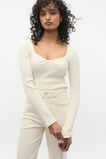 Sweetheart Neck Rib Top  Coconut Cream  hi-res