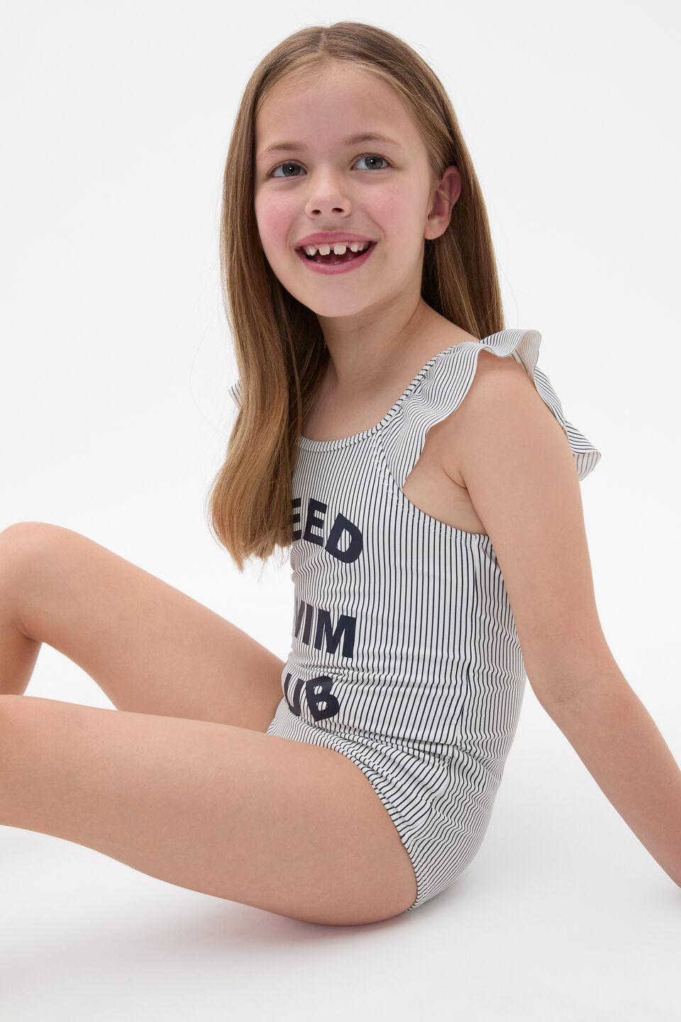 Stripe Bather  New Navy