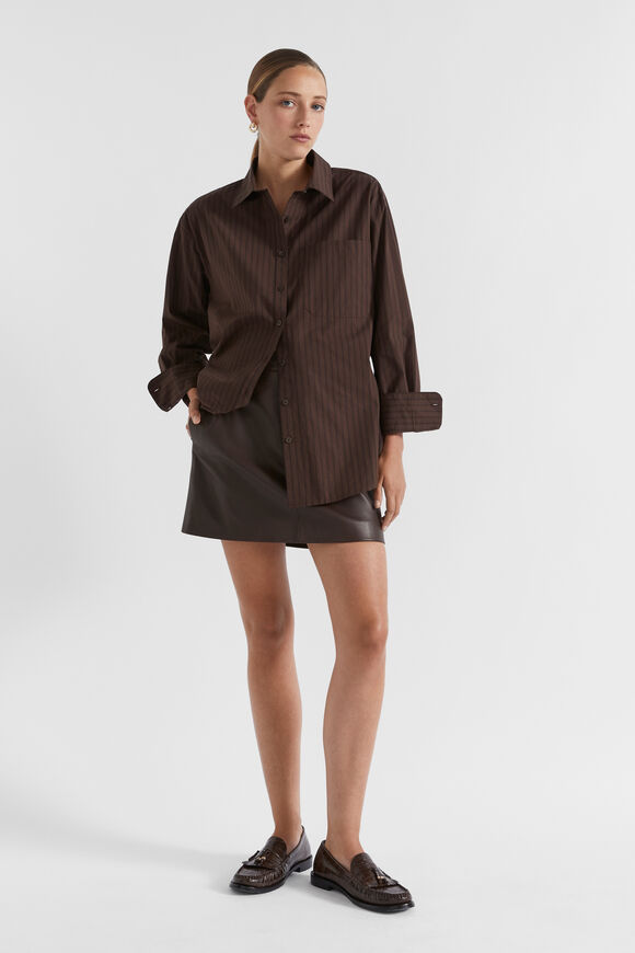 Poplin Pocket Front Shirt  Dark Espresso Stripe  hi-res