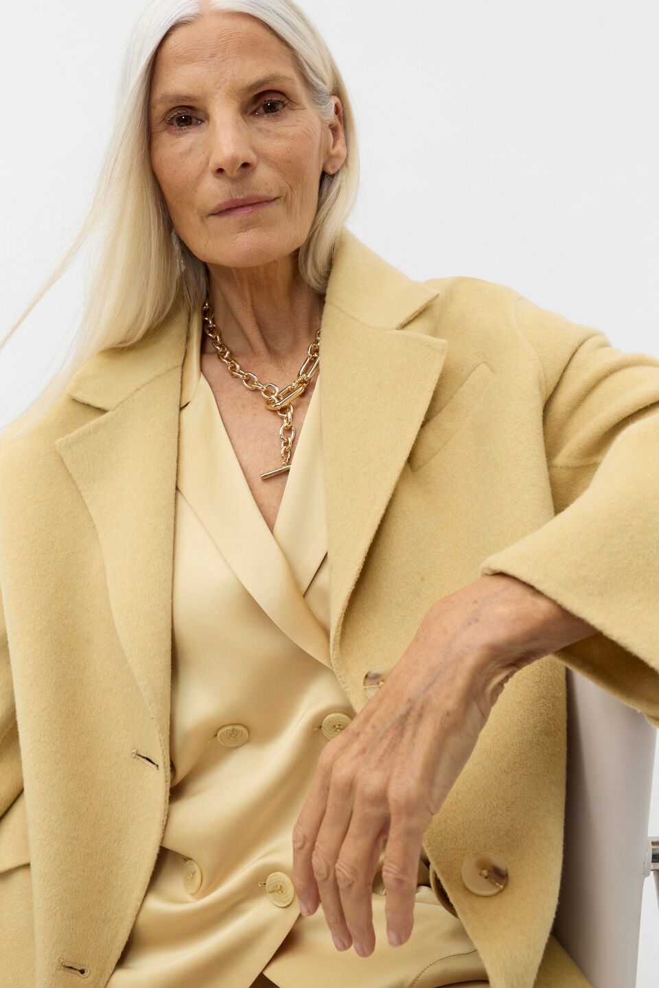 Wool Blend Boyfriend Coat  Marzipan Marle