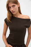 Drape Shoulder Knit  Coffee Bean  hi-res