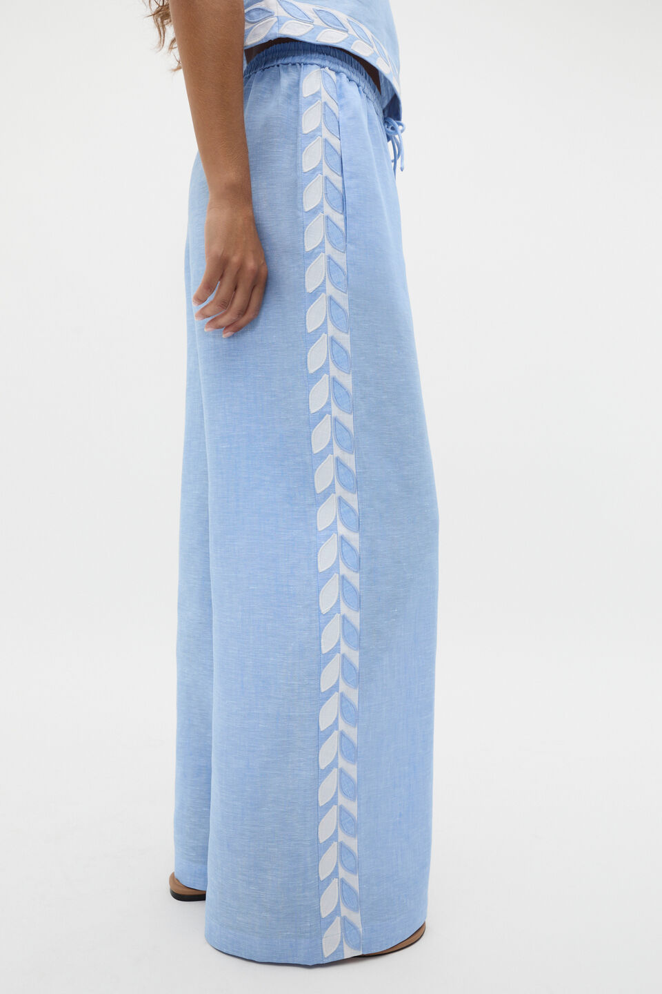 Motif Trim Pant  Cornflower Blue Crossdye