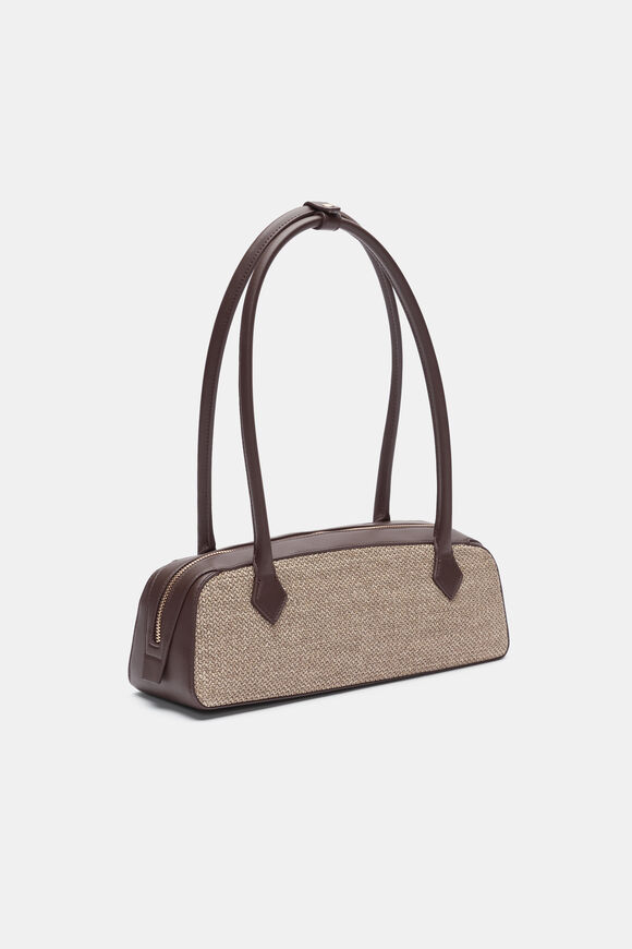 Textured Detail Shoulder Bag  Chocolate  hi-res