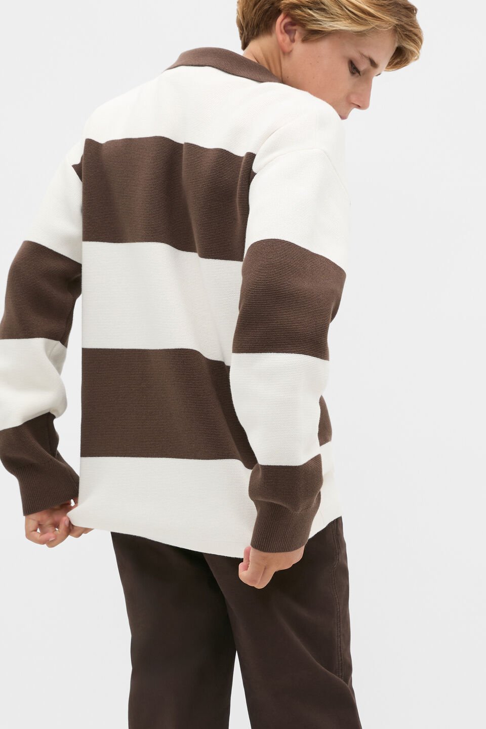 Stripe Rugby Knit  Chocolate