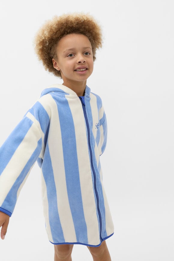 Swim Zip Poncho  Cloud Blue Stripe  hi-res