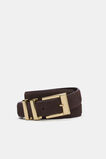 Elle Square Buckle Belt  Chocolate Suede  hi-res
