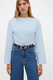 Elle Square Buckle Belt  Twilight Blue Suede  hi-res
