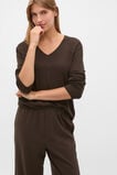 Australian Merino V Neck Top  Coffee Bean  hi-res