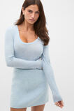 Australian Merino Scoop Neck Top  Soft Blue Marle  hi-res