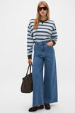 Slouchy Long Sleeve Striped Top  Soft Blue Stripe  hi-res